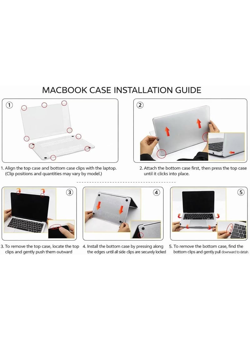 Laptop Case for MacBook Air 13 inch (2022–2025, M2/M3/M4) – Fabric Hard Shell Protective Cover Compatible with A2681 / A3113 / A3240 – Slim Lightweight Design (Black) - Image 4